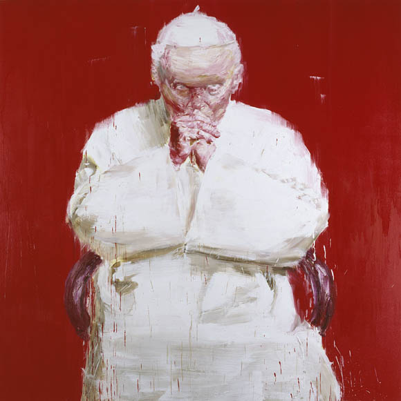Yan Pei-Ming © Yan Pei-Ming, Pape Jean-Paul II, huile sur toile, 2005, photographie : André Morin ©
