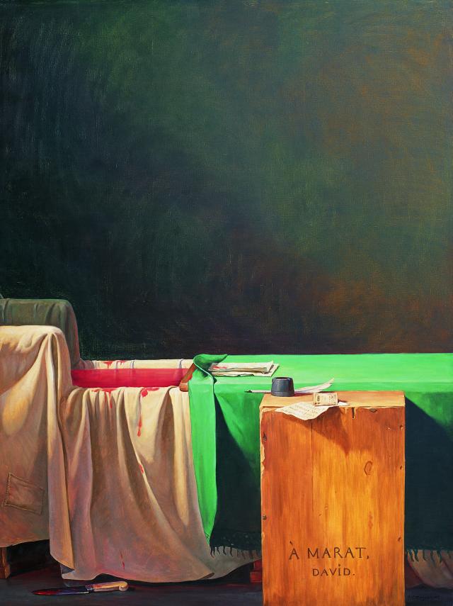 Yue Minjun © The Death of Marat, huile sur toile, 2002, collection privée, Pékin