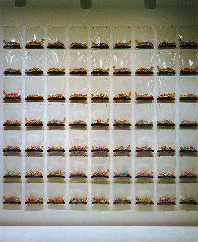 Lee Bul ©Majestic Splendor 1999 Installation, fish, sequins, potassium, permangenate 360 x 410cm