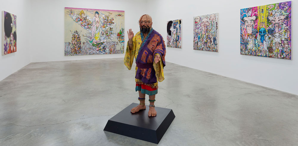 Vue de l’exposition Takashi Murakami “Learning the Magic of Painting” à la Galerie Perrotin. Photo : Clair Dorn. All artworks © Takashi Murakami/Kaikai Kiki Co., Ltd. All Rights Reserved. Courtesy Galerie Perrotin